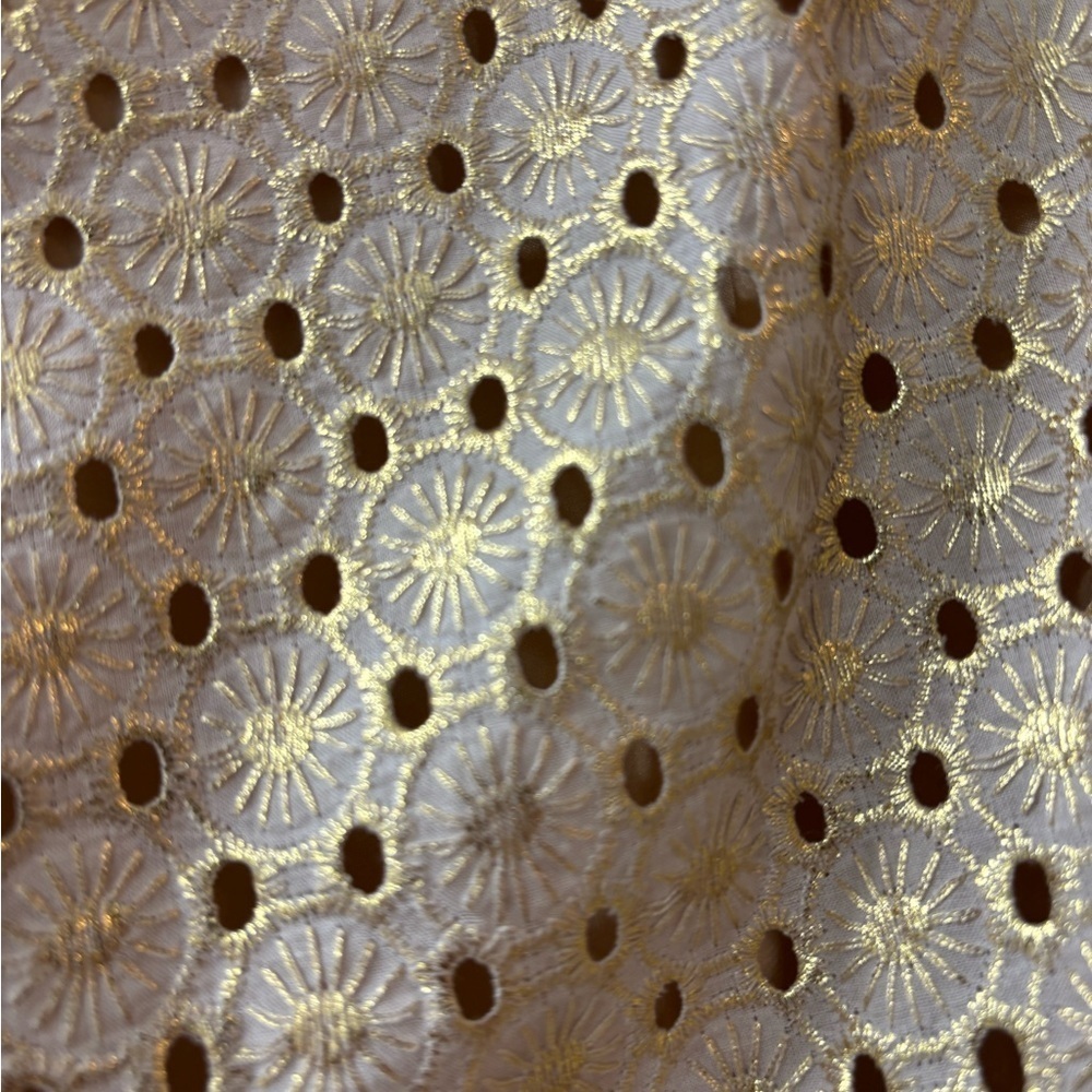 ANTONIO MELANI Gold Eyelet Embroidered Pants - Picture 2 of 7